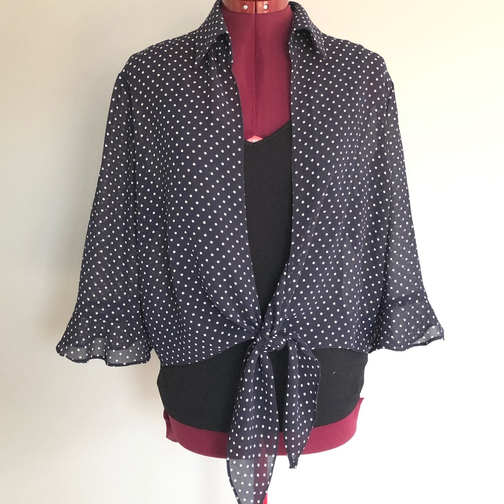 Vtg Joseph Ribkoff Sheer Cover Up Blouse Top sz 12